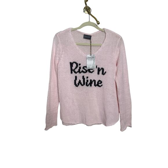 NWT Wooden Ships “Rise 'n Wine” Pink Sweater NWT Sz. XS - Picture 2 of 5